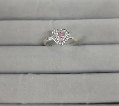 Anel Coração Zirconia Rosa