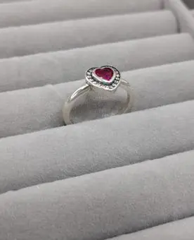 Anel Coração Zirconia Pink