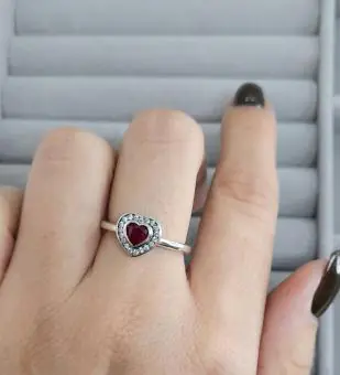 Anel Coração Zirconia Pink
