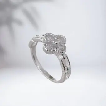 Anel trevo zirconia lateral - Código 1624