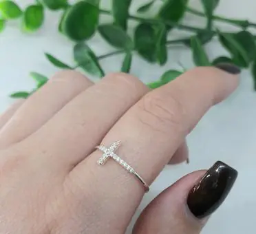 Anel cruz micro zirconias