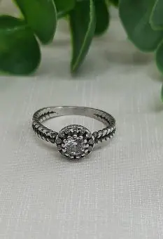 Anel solitario Bali micro zirconia
