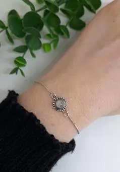 Pulseira pedra natura quartzo rosa