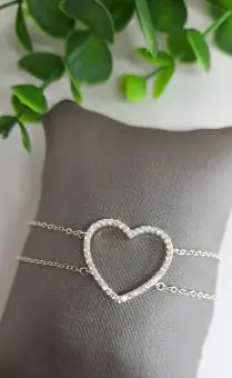 Pulseira coração vazado zircônias