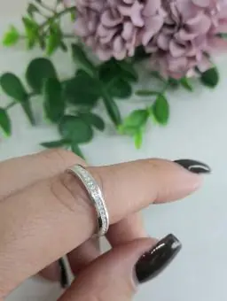 Aliança abaulada zirconias 3mm