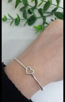 Pulseira aro coração vazado