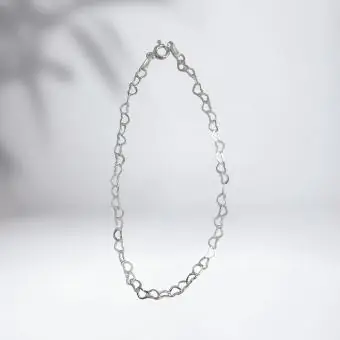 Pulseira lisa coraçoes vazados - Código 1691