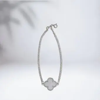 Pulseira trevo madreperola grande resinado - Código 1705