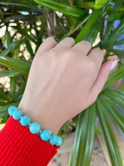 Pulseira turquesa com bolas G