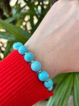 Pulseira turquesa com bolas G