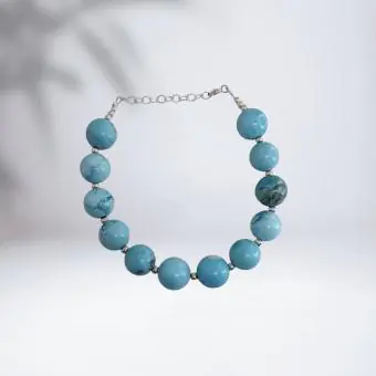 Pulseira turquesa com bolas G - Código 1715