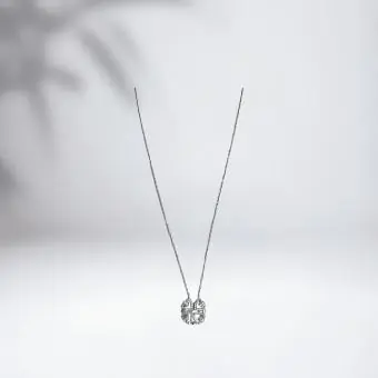 Colar trevo em forma de coração cravejado zirconia - Código 1724
