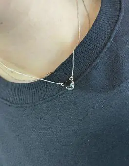 Colar coração zirconia preta