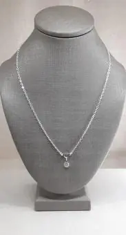 Colar coração vazado com bolinha zirconia