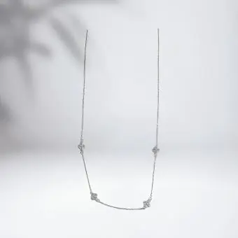 Colar mini trevos zirconia - Código 1740