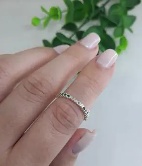 Anel aliança amor zirconia  verde