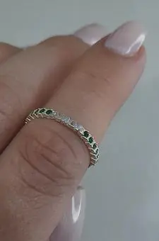 Anel aliança amor zirconia  verde