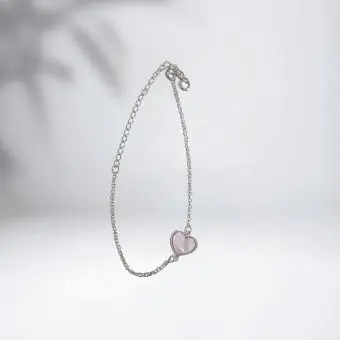 Pulseira coração rosa bebe - Código 1749