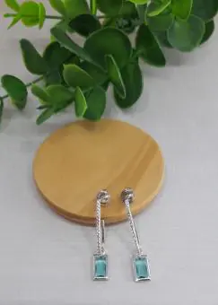 Brinco meia argolinha cravejada