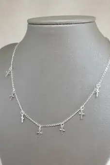 Choker cruz Prata lisa