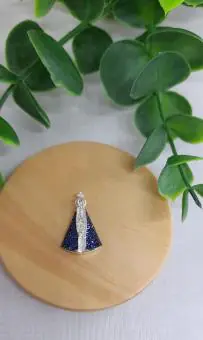 Pingente Nossa Senhora cravejado Zirconia azul