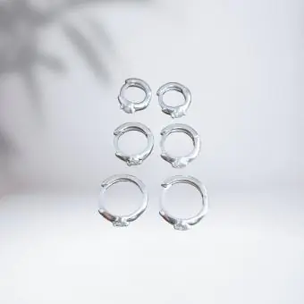 Trio argolinha click ponto zirconia