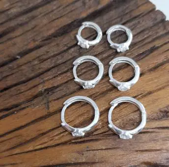 Trio argolinha click ponto zirconia