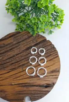 Trio argolinha click ponto zirconia