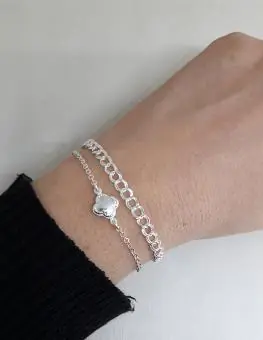 Pulseira elo duplo aberto
