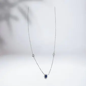 Colar gota cravejda azul - Código 1848