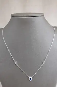 Colar gota cravejda azul