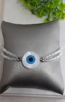 Pulseira olho grego com cristais