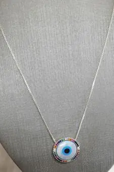 Colar olho grego com zirconias coloridas