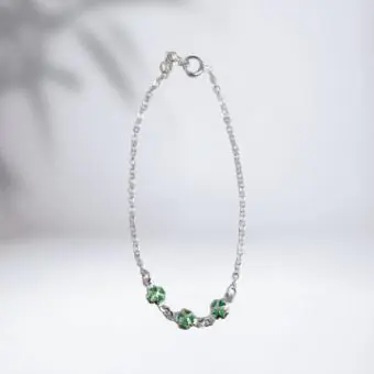 Pulseira mini trevos zirconia verde - Código 1879