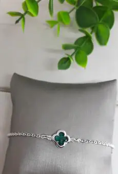Pulseira trevo zirconia verde