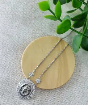 Colar Nossa Senhora das Graças cravejado