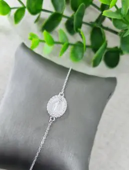 Pulseira Medalha Nossa Senhora das Graças M