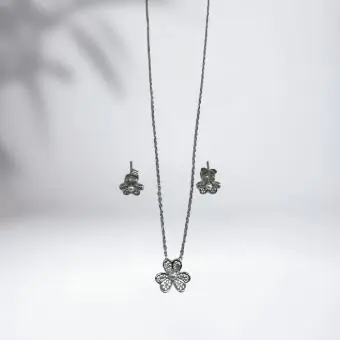 Conjunto flor microzirocnia miolo perola