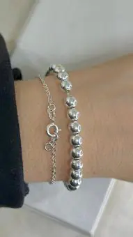 Pulseira bolas oca prata 925