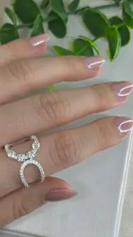 Anel encontro microzirconia cravejada
