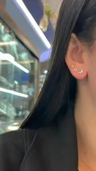 Brinco libelula asa zirconia