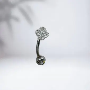 Piercing umbigo trevo cravejado - Código 2025