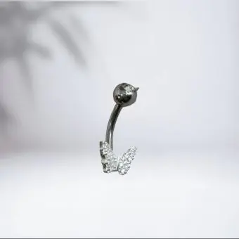 Piercing umbigo borboleta cravejada - Código 2026
