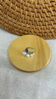Piercing fake perolas e gota zirconia rosa