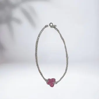 Pulseira borboleta resinada rosa - Código 2042