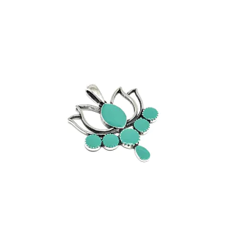Pingente Flor De LotusTurquesa - Código 257