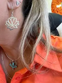 Pingente Flor De LotusTurquesa