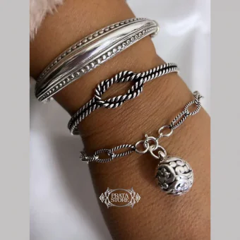 Bracelete Nó Prata Bali