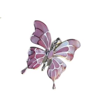 Borboleta Esmaltada Rosa Quartzo - Código 379