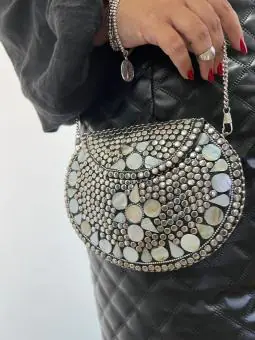 Bolsa Alpaca Madrepérola Retangular